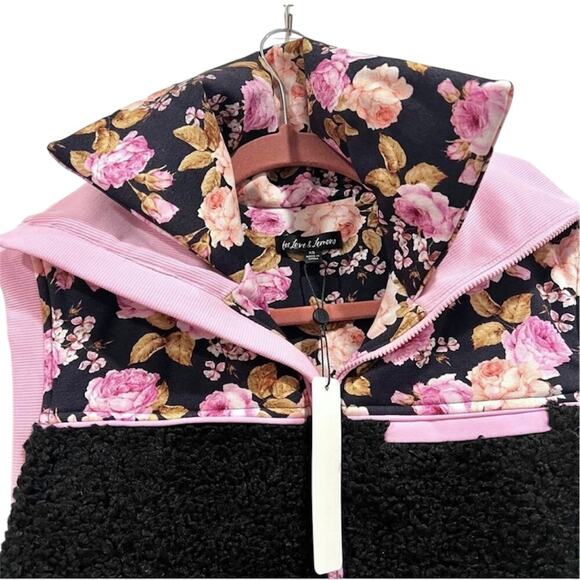 NWT NEW For Love And Lemons Faux Shearling Floral Puffer Vest - Picture 5 of 12